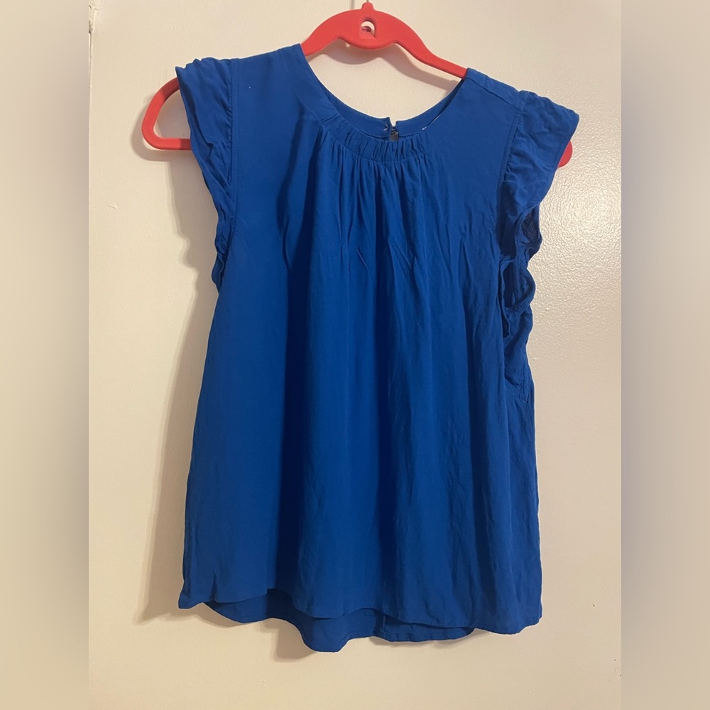 LOFT Royal Blue Rayon sleeveless Blouse